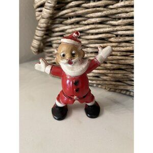 Vintage Rosbro Plastic Santa Figure Christmas Decor Holiday Retro